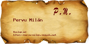 Pervu Milán névjegykártya